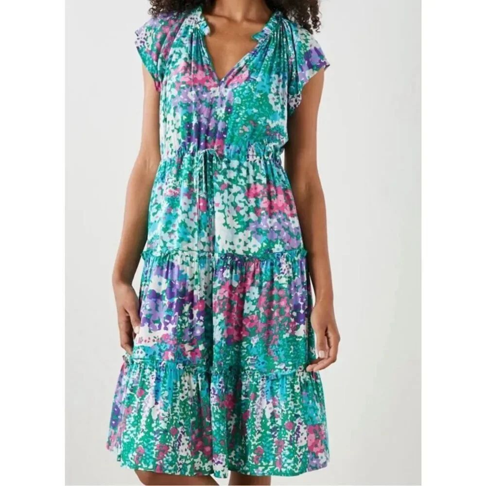 Rails Juni Gardenia floral tie waist midi dress size M